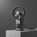 USB desk fan with built-in LED temperature display